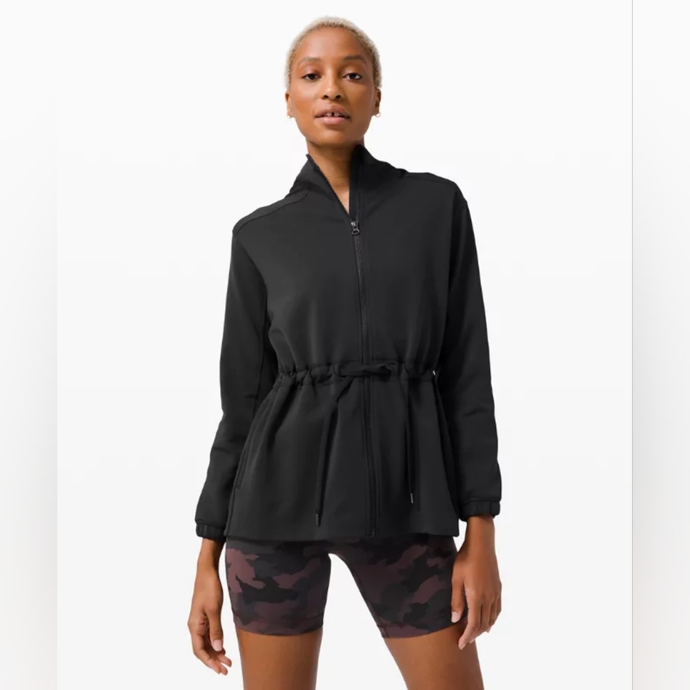 Lululemon Athletica Black Utility Jacket with Peplum Detail